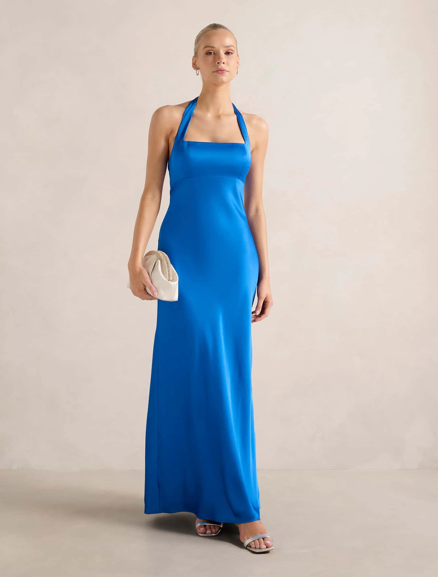 Light Outfit April Open Back Satin Maxi Dress