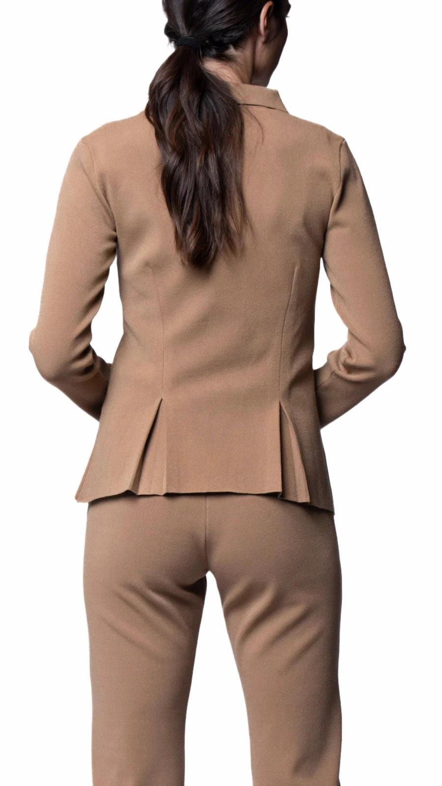 Nikkie Flat-Knit Zip Jacket - Mocha Snag Proof Surface Subtle Color Tone