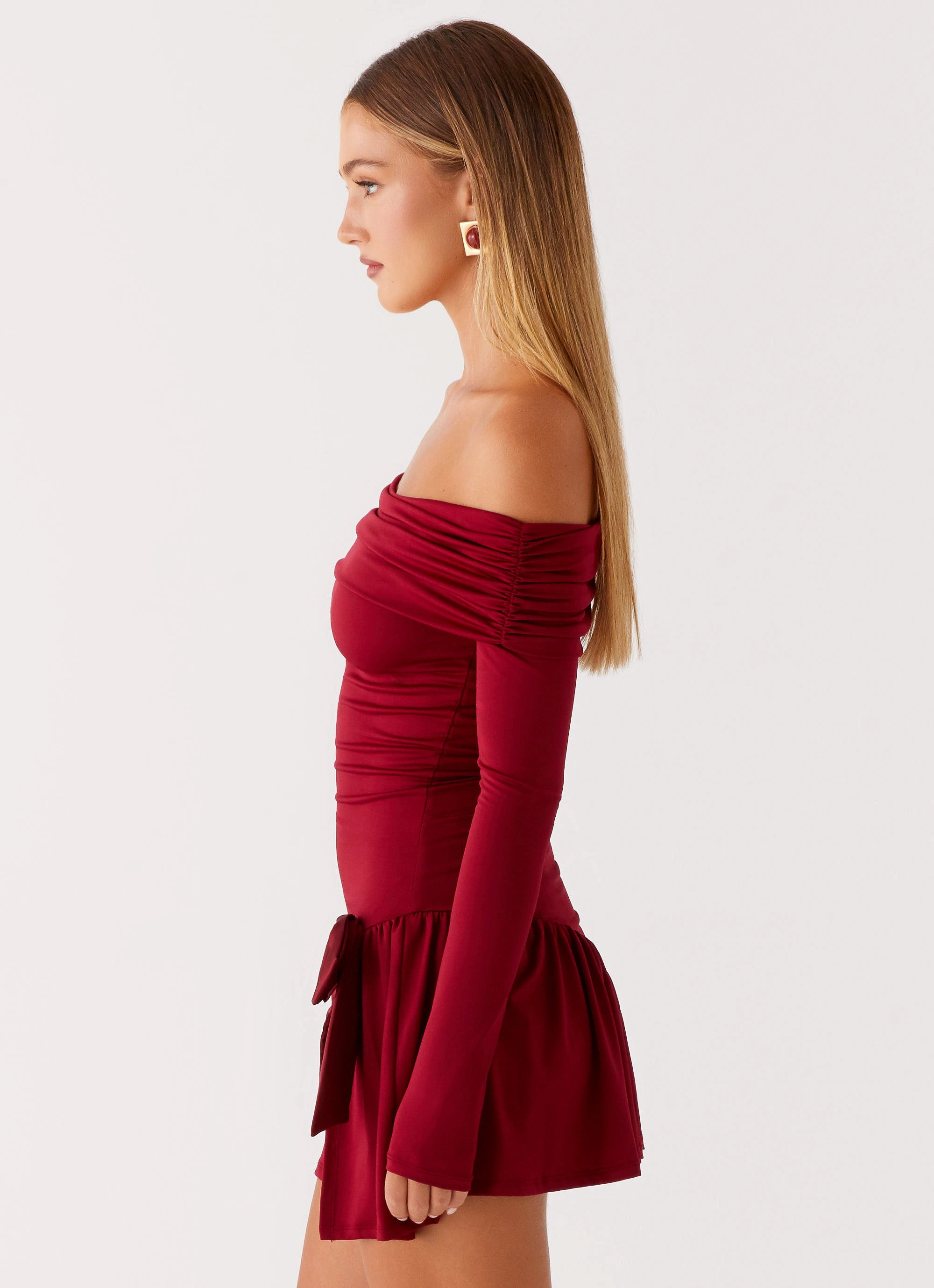 Grazia Mini Dress - Red Noble Aura Elegant Tailoring