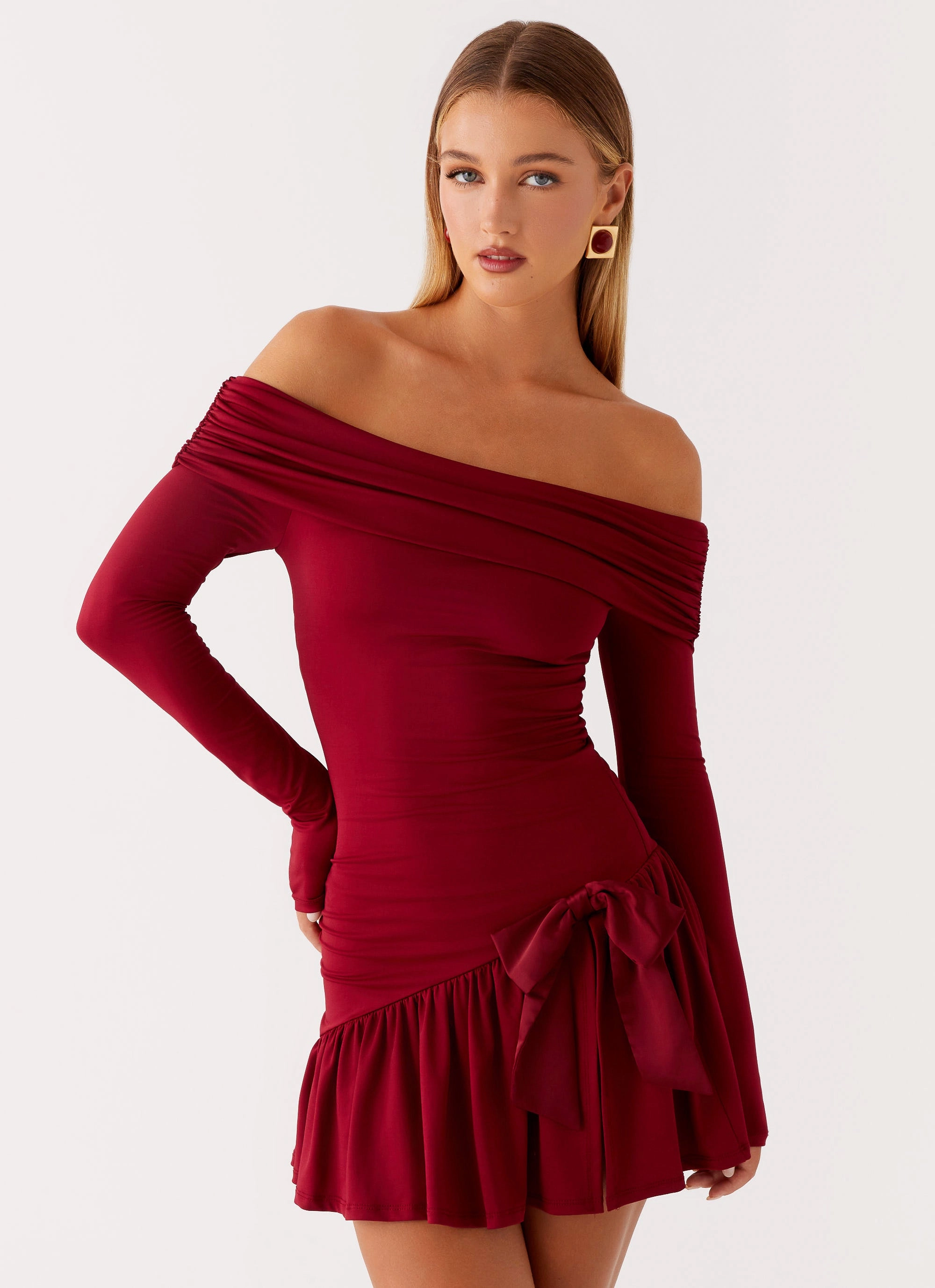 Grazia Mini Dress - Red Fitted Shape Evening Glow