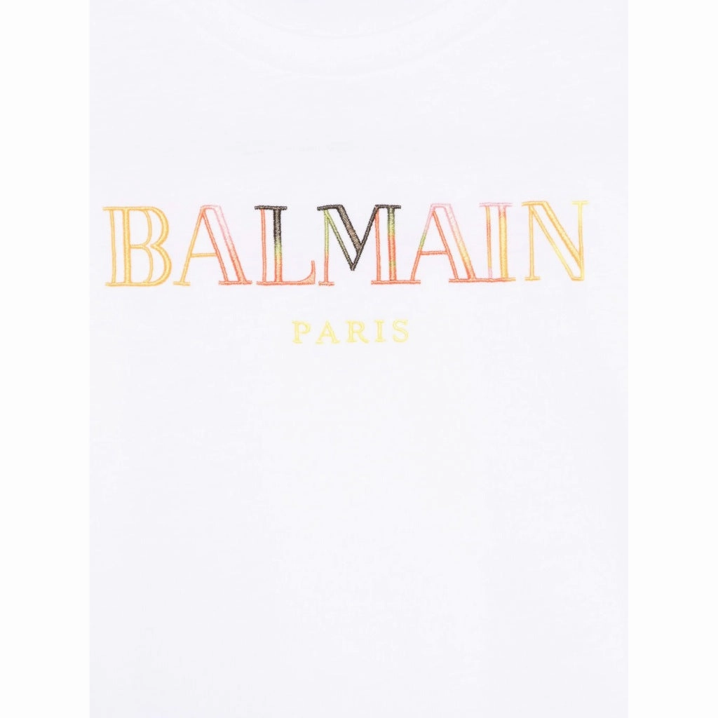 Subtle Embroidery Balmain Kids Logo T-shirt