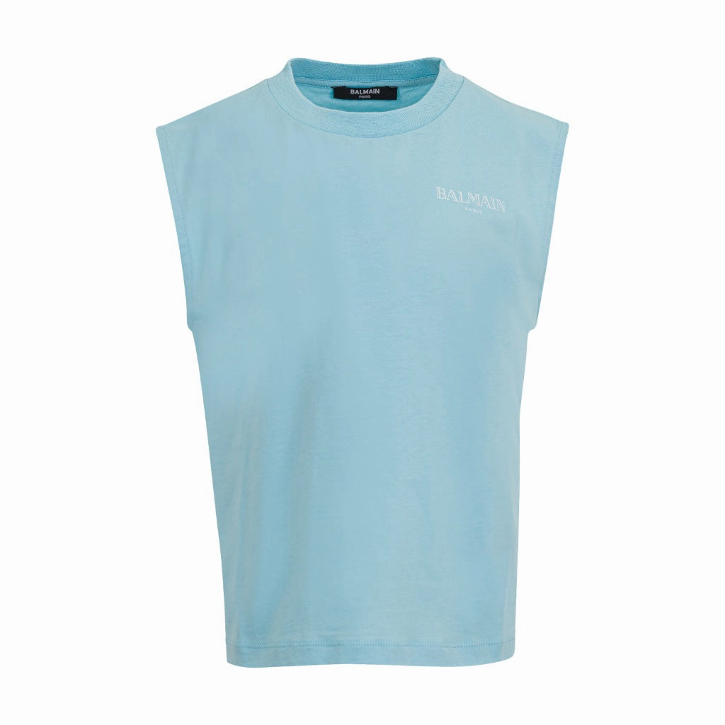 Yarn Dyed Fabric TemperatureRegulating Material Balmain Kids Logo Tank Top