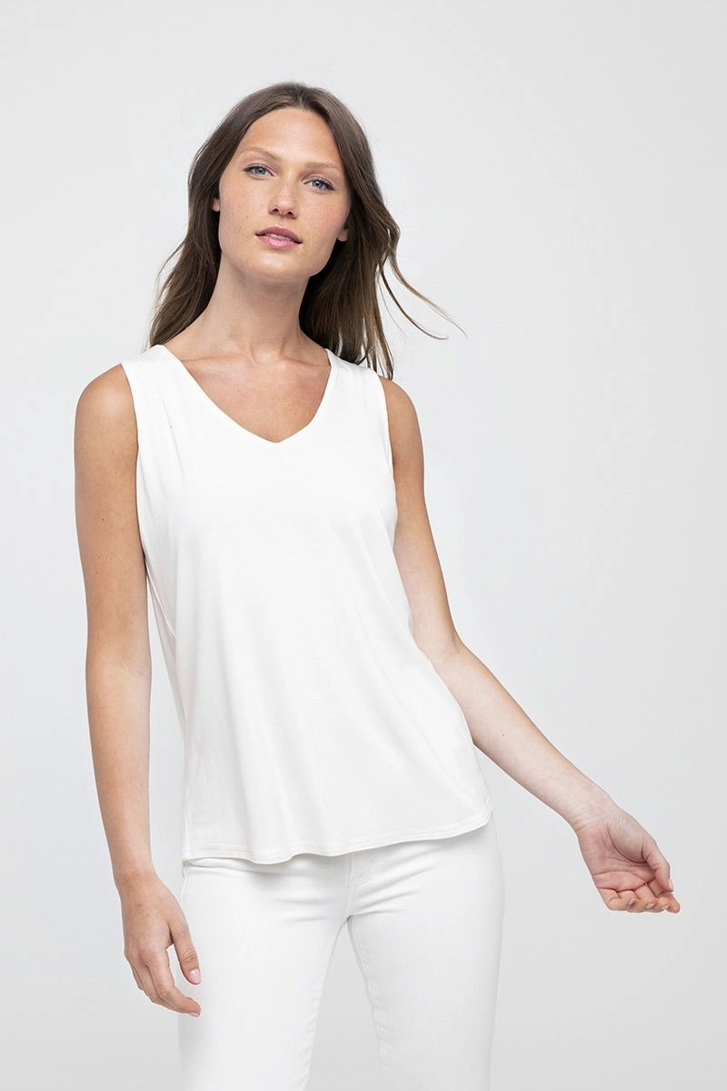 Bamboo Hi Low Vee Tank Fashion Statement Timeless Comfort