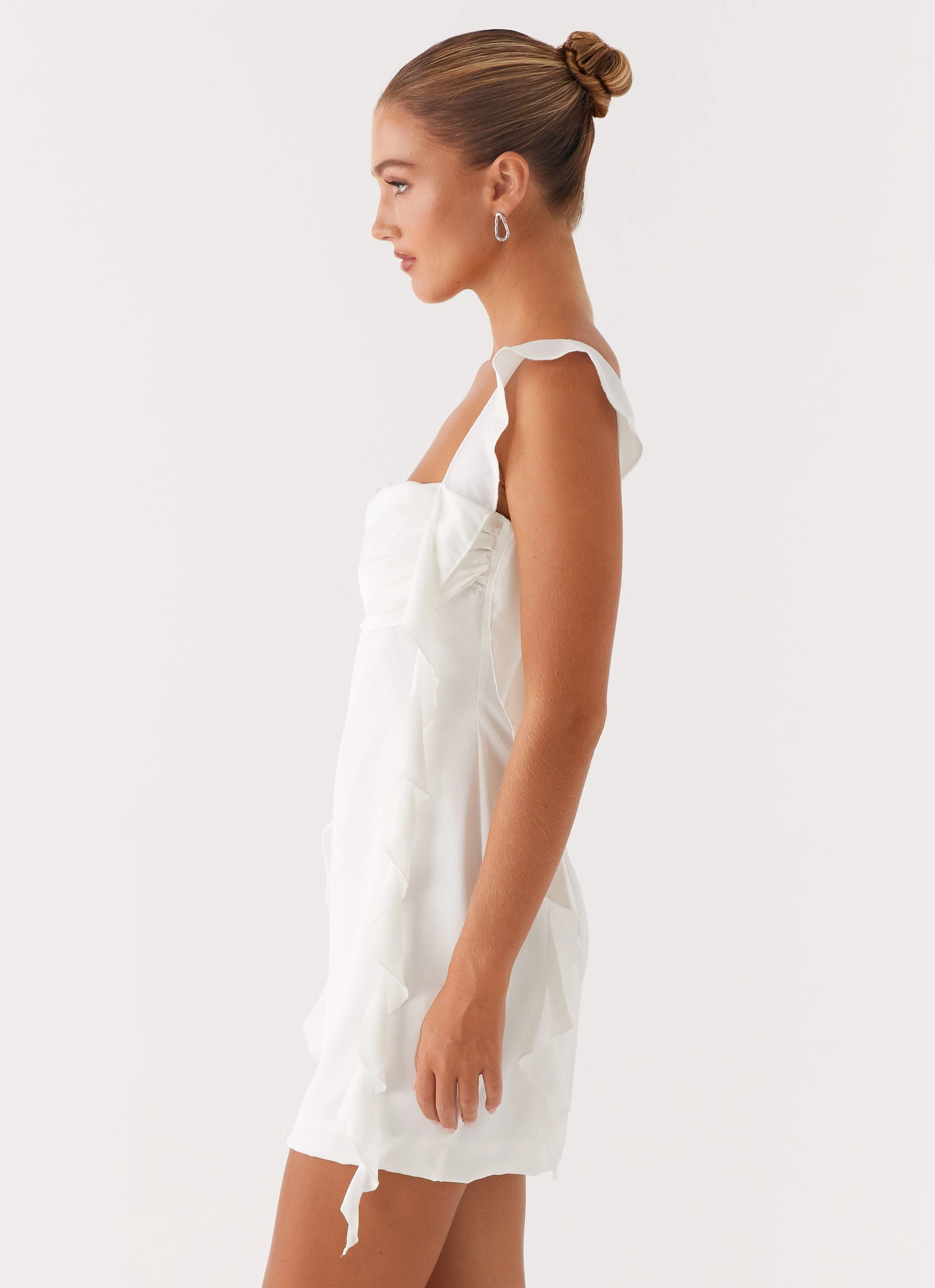 Curvy Glam Work Vibes Beckham Mini Dress - White