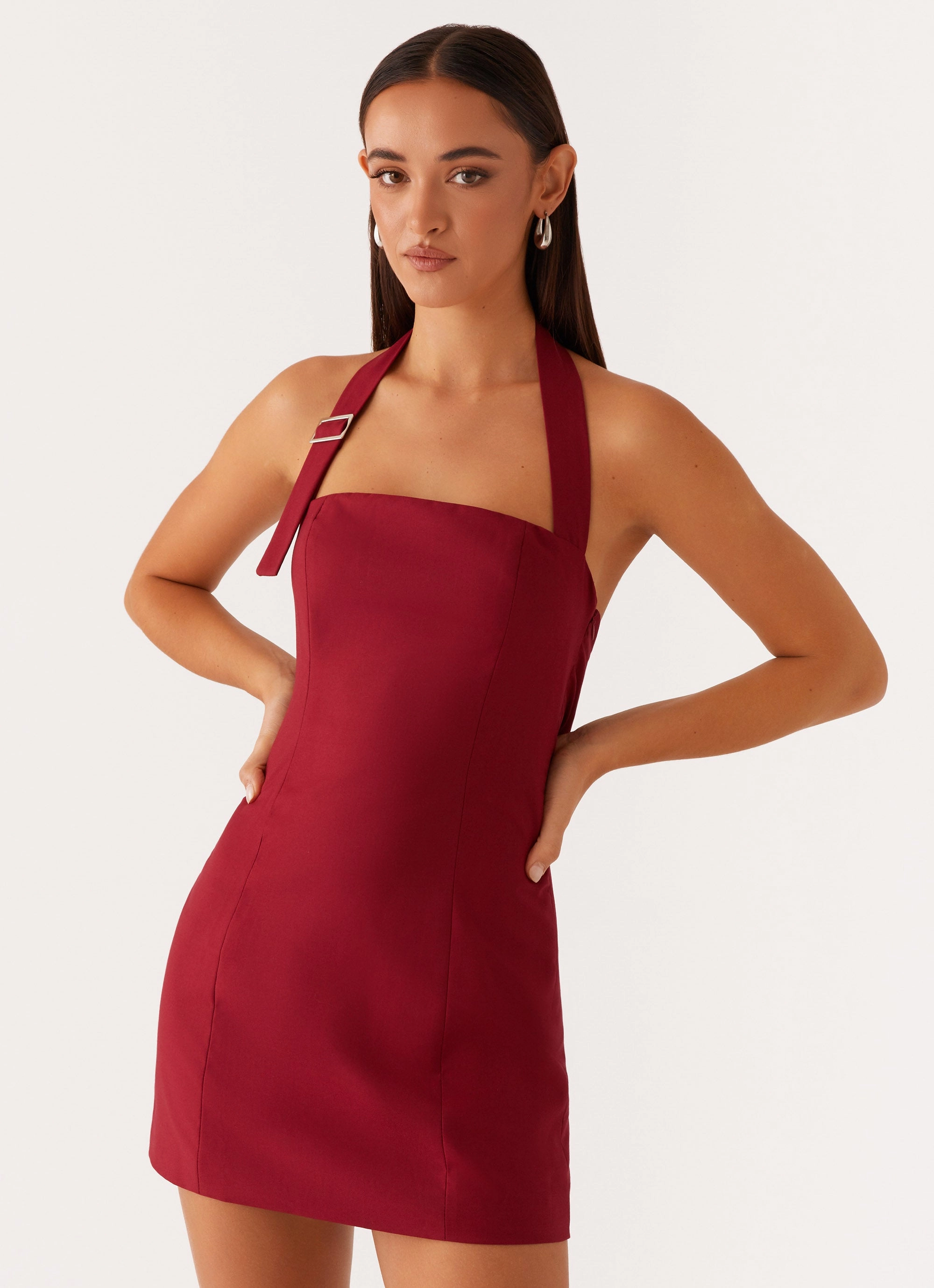 Resort Ready Bianca Halter Dress - Red