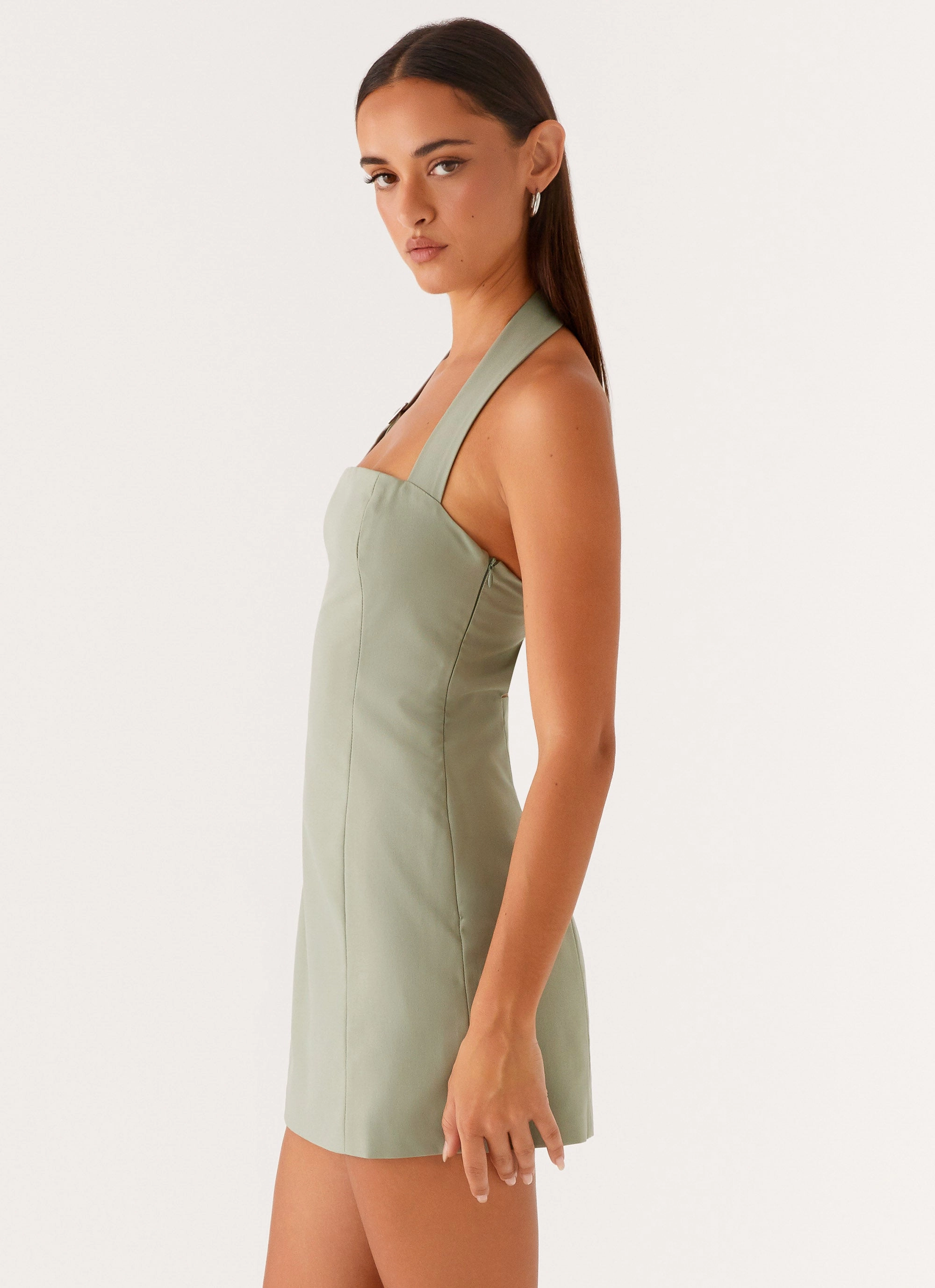 Smart Tailoring Bianca Halter Dress - Sage
