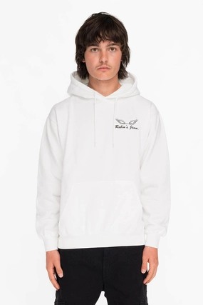 BLACK WINGS PULLOVER HOODIE IN WHITE Youthful Vibe Mass produced
