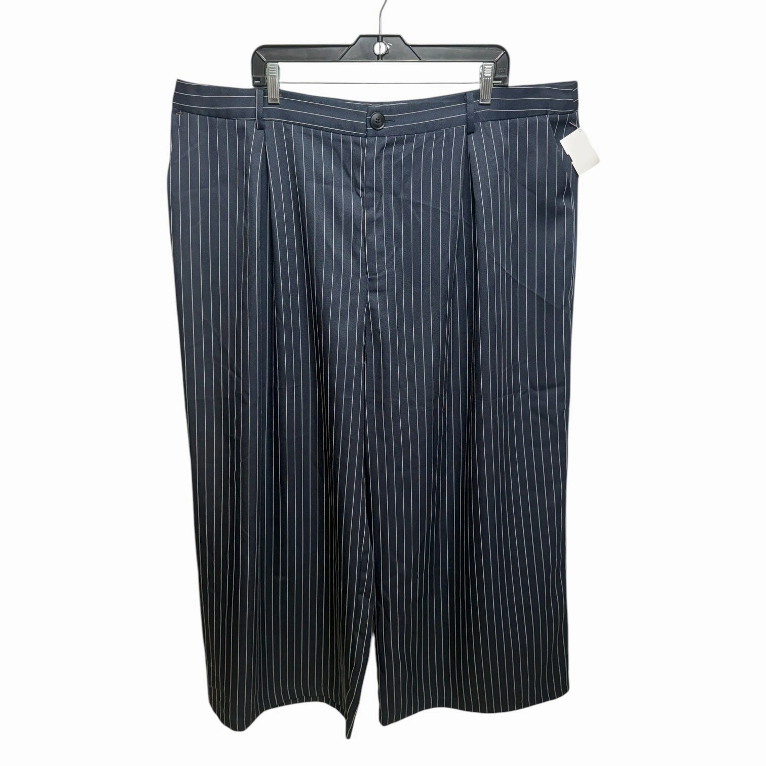 Flexible Waistband Timeless Appeal Pinstripe Pants Wide Leg By Cider In Striped Pattern, Size: 4x