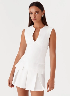 Cassia Mini Dress - White Statement Mood Night Vibes