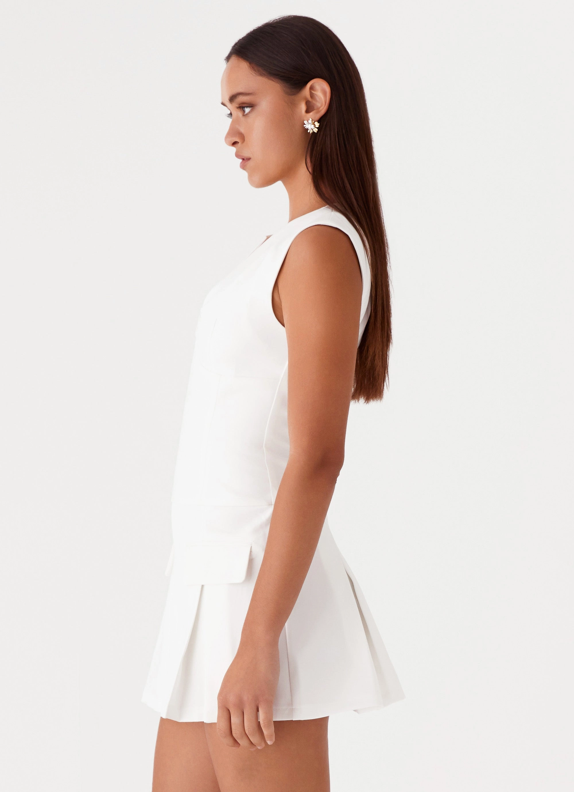 Cassia Mini Dress - White QuickReleaseClasp