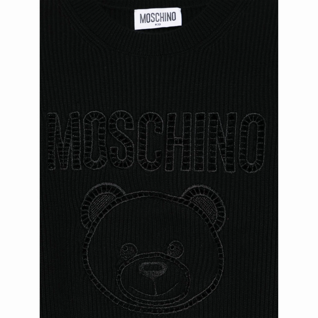 Abrasion Proof Shoulders Snag Free Fabric Moschino Kids Teddy Logo Sweater