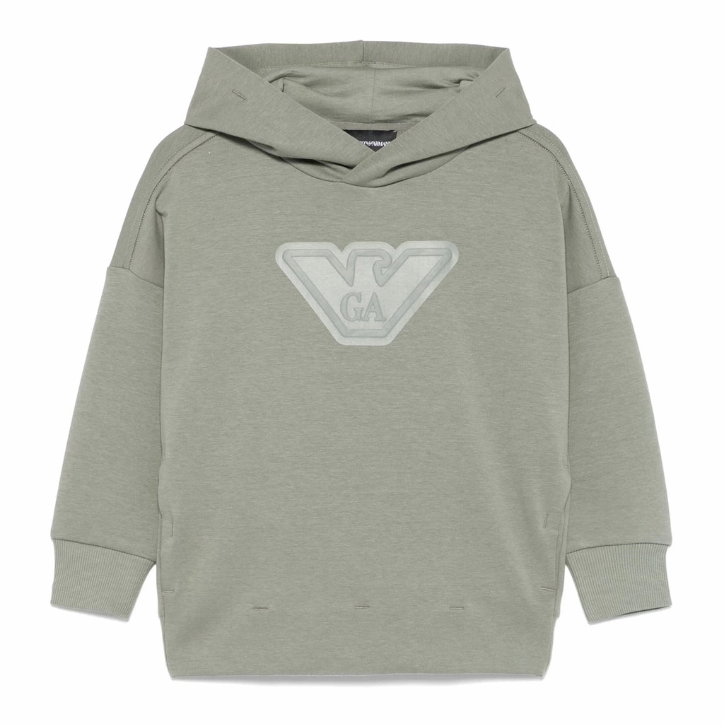 Transitional Weather Piece Quick Access Hidden Pockets Emporio Armani Junior Eagle Logo Hooded Jacket
