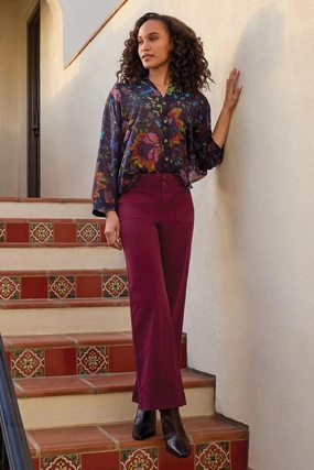 Airflow Mesh Panel DoubleLayeredFabric Tribal Flowy Dolman Sleeve Blouse- Multiple Prints