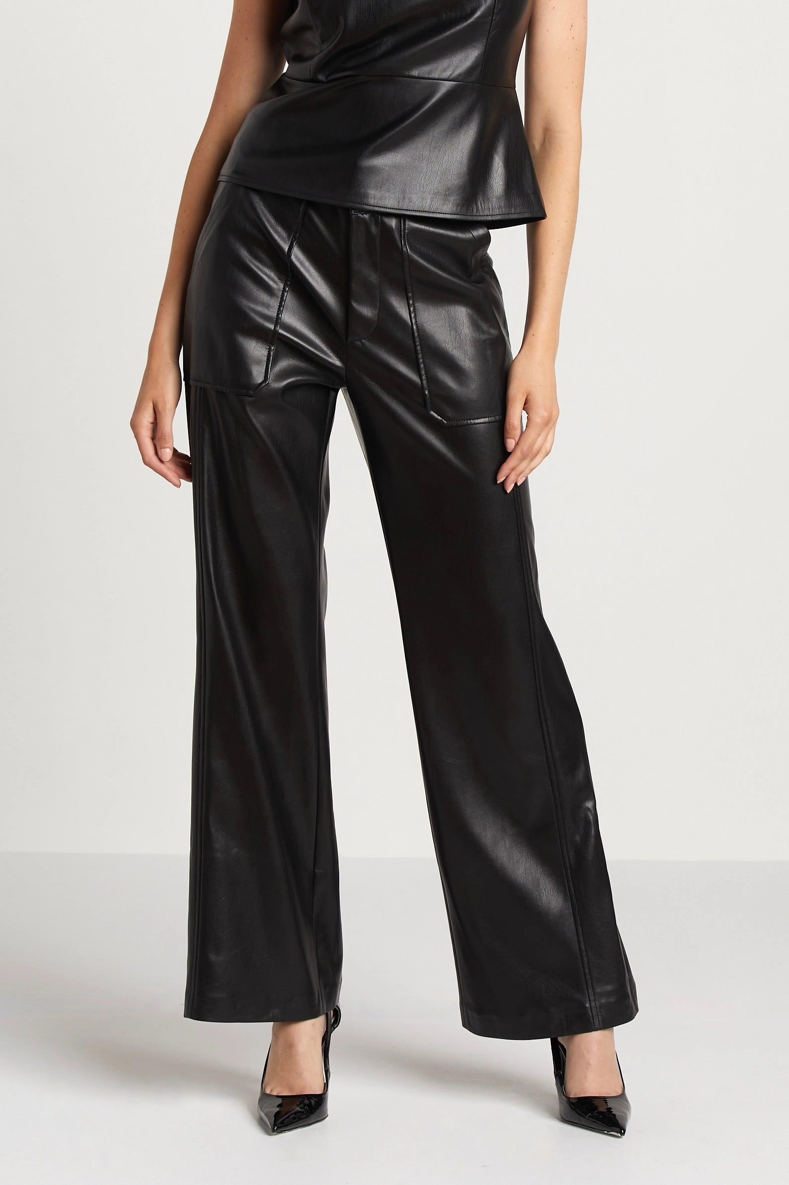 Dynamic Fit Spencer Vegan Leather Pants - Black