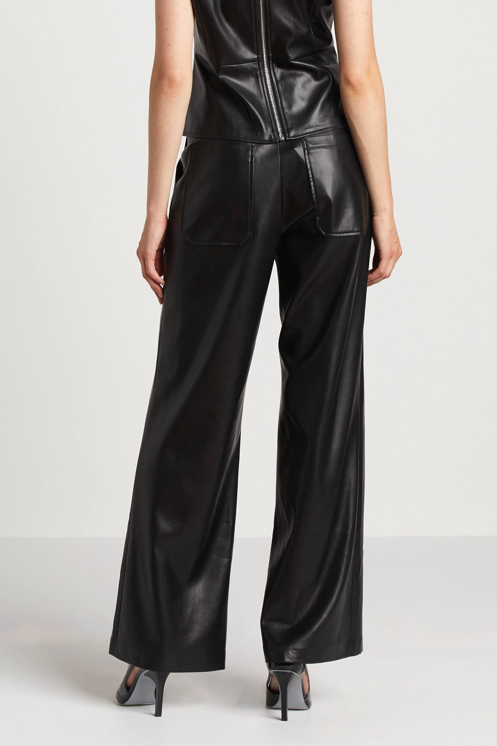 Spencer Vegan Leather Pants - Black Soft Finish