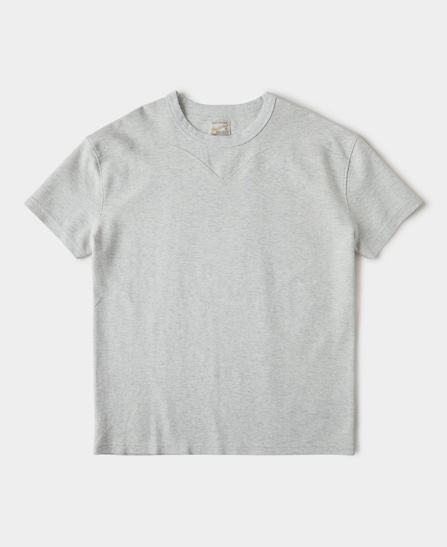 Seasonal Casual Cotton-Nylon Curved Yoke T-Shirt - Heather Gray