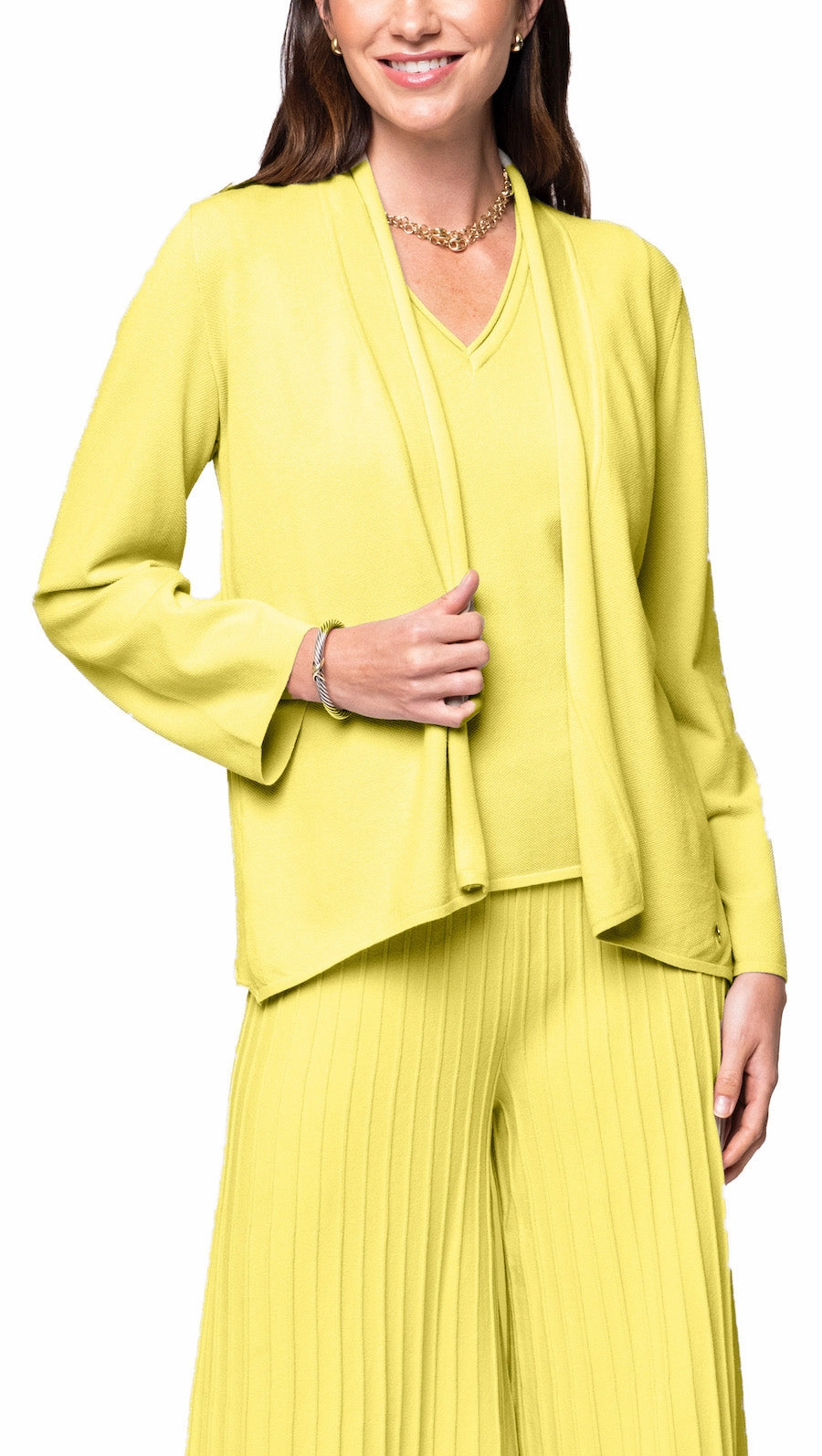 Amy Shawl Collar Cardigan - Lemon Casual Staple
