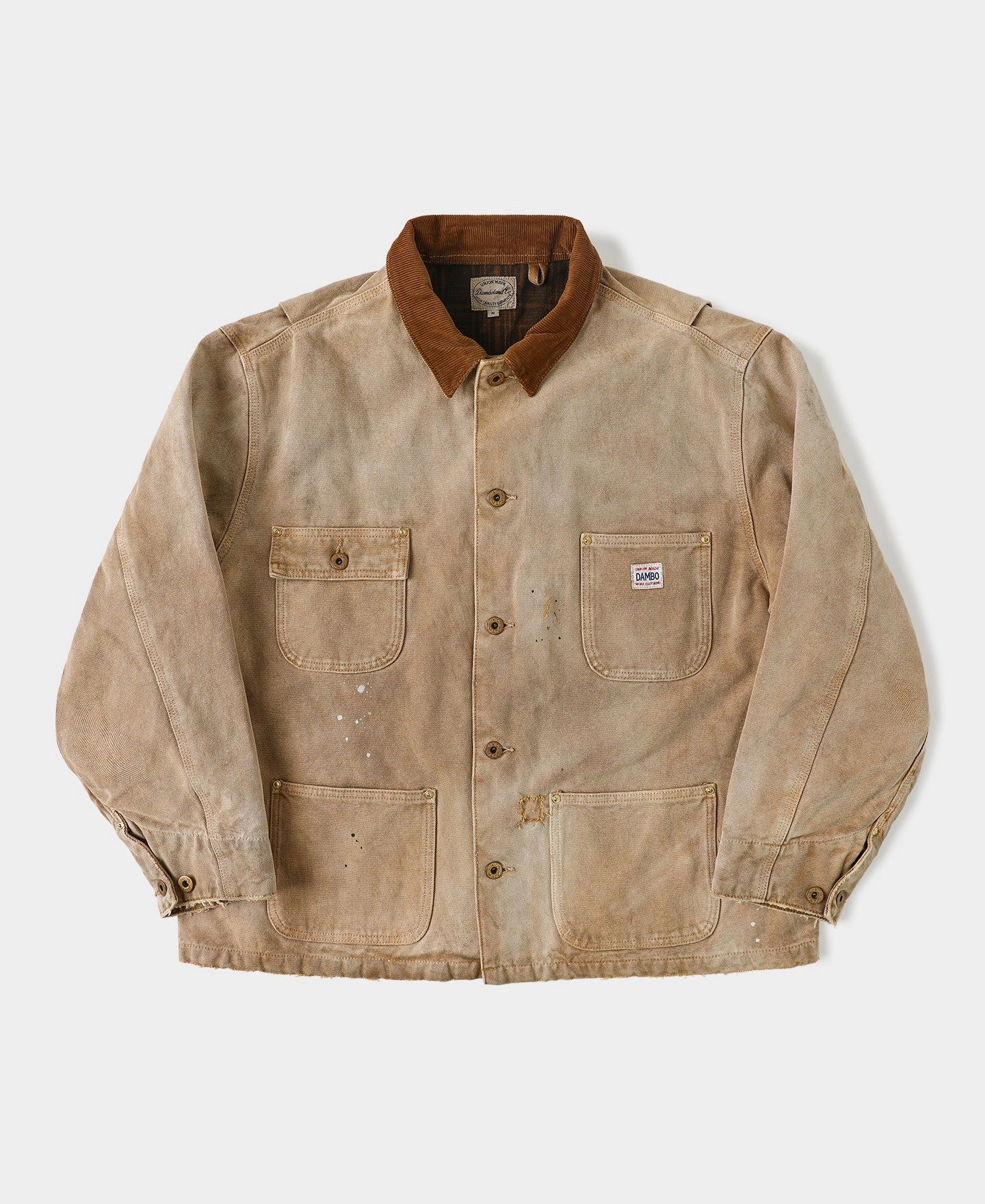 Many Pockets Paint Splatter Canvas Barn Jacket