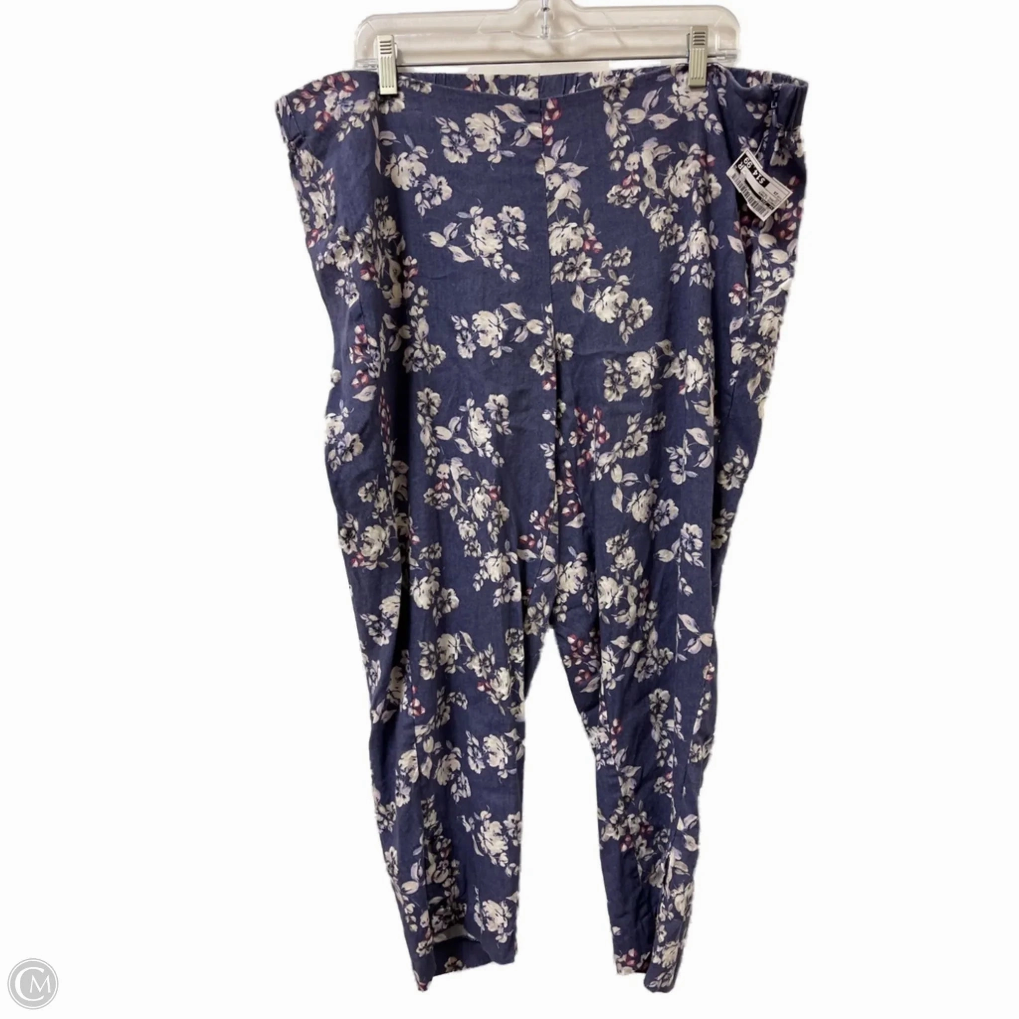 Pants Linen By J. Jill In Floral Print, Size: 2x Travel Ready Effortless Fit