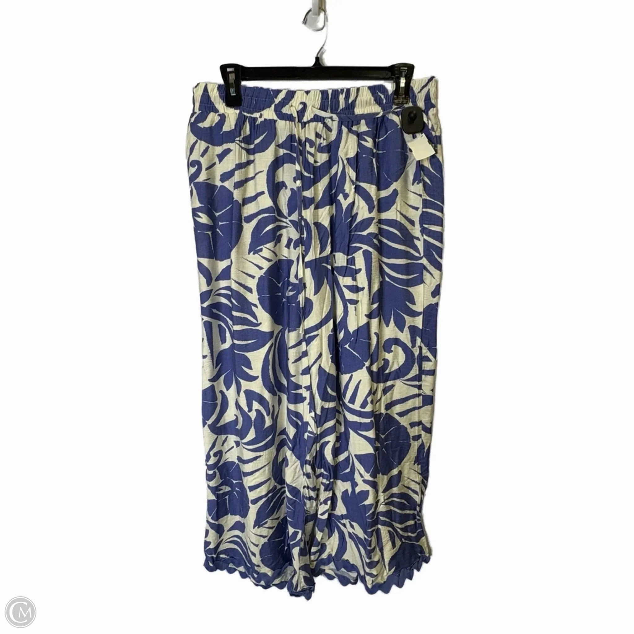 Comfort Fit Wear Pants Wide Leg By Chicsoul In Blue, Size: 3x