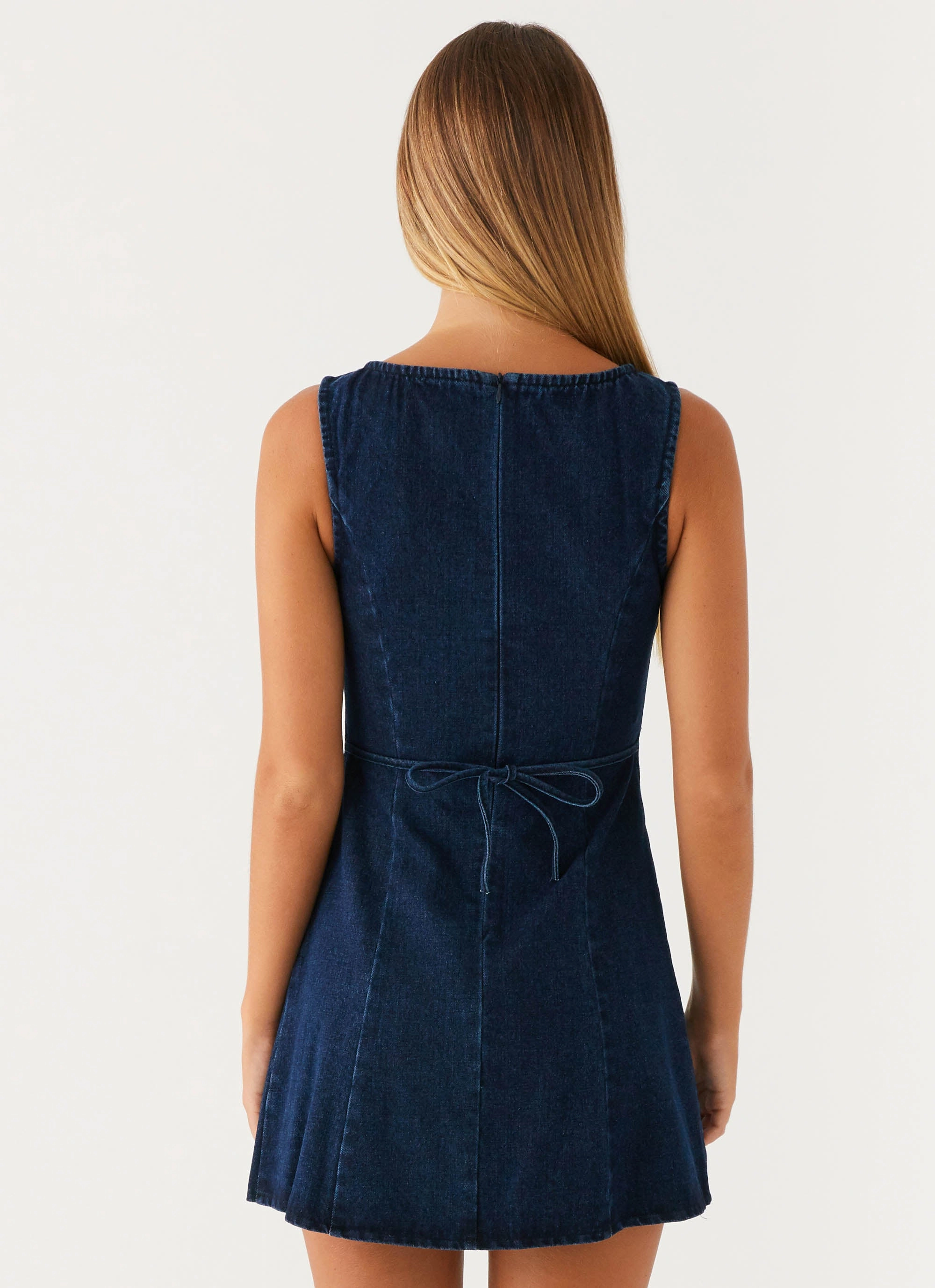 Bright Appeal Timeless Layering Rochelle Denim Mini Dress - Blue