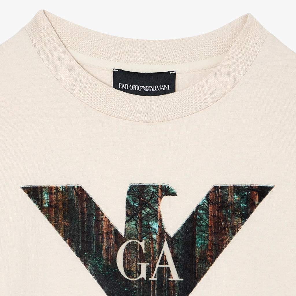 Standard Body Fit Layerable Look Emporio Armani Junior Logo T-shirt