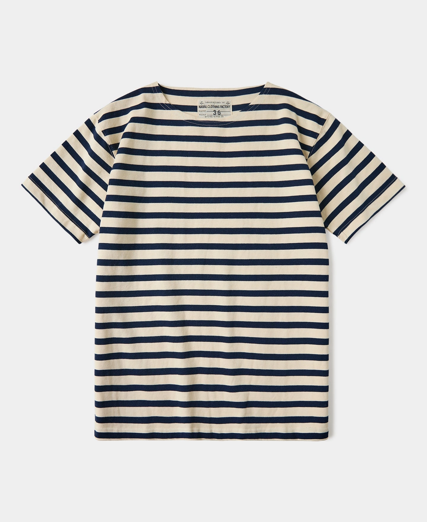 Low Impact Dye Easy Layer Breton Stripe T-Shirt - Apricot/Navy