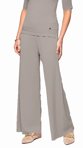 Functional fashion wear Briana Wide-Leg Milano-Knit Pants - Taupe