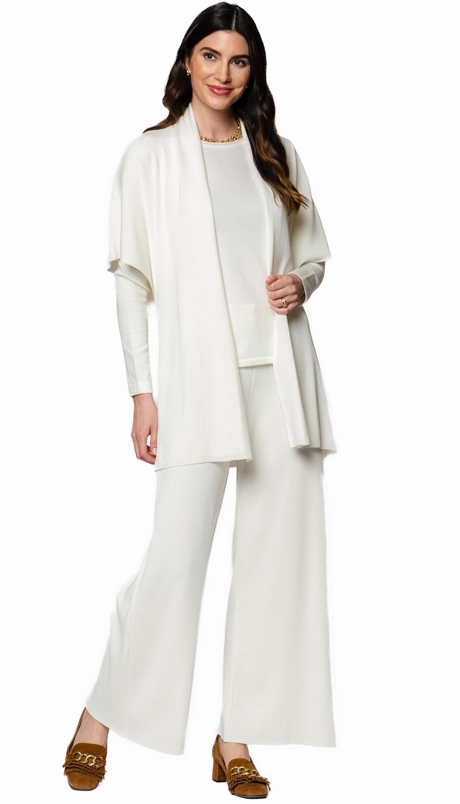 Air Comfort Briana Wide-Leg Milano-Knit Pants - Winter White