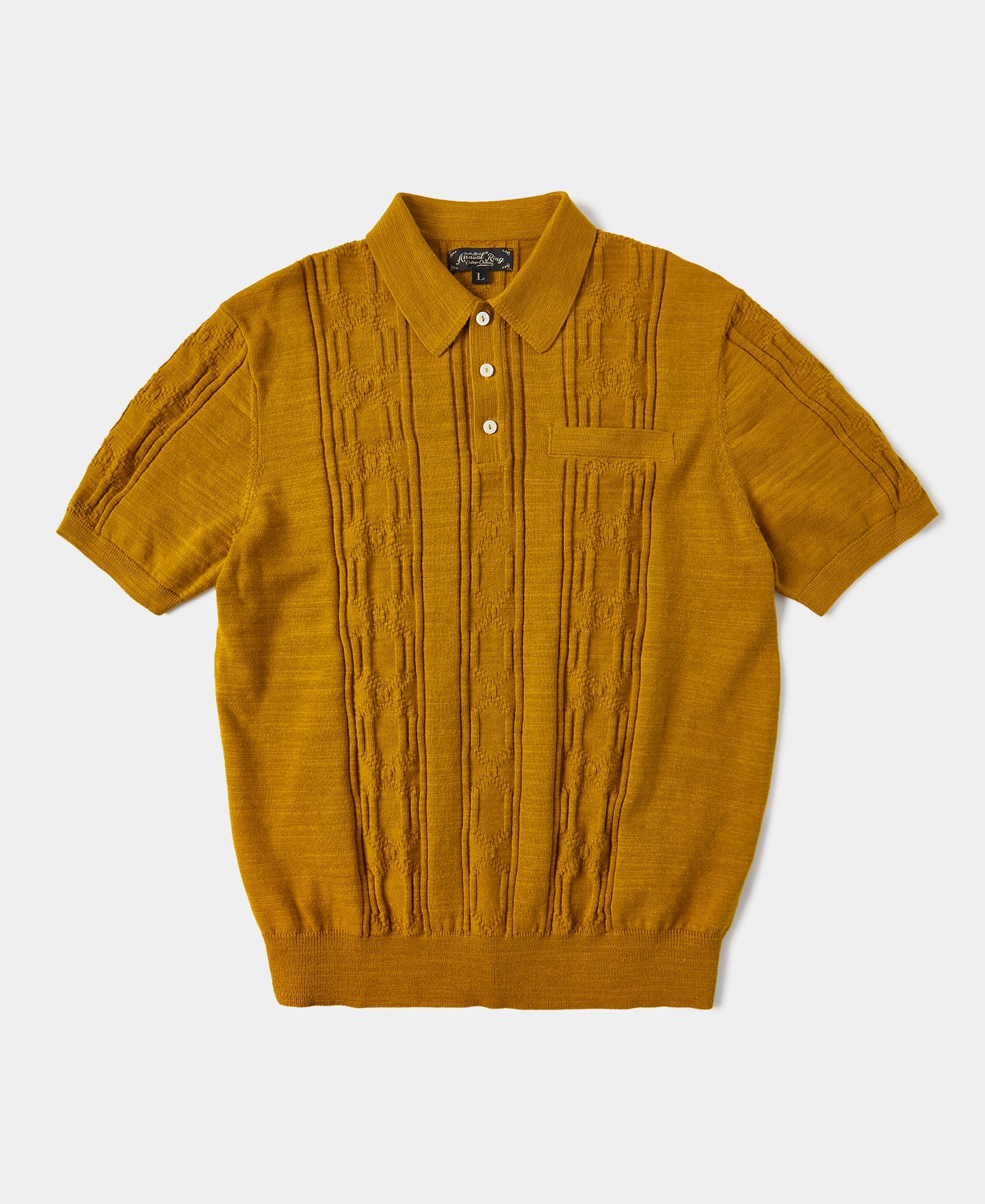 Minimal Fit 1960s Jacquard Slub Cotton Polo Shirt - Ginger