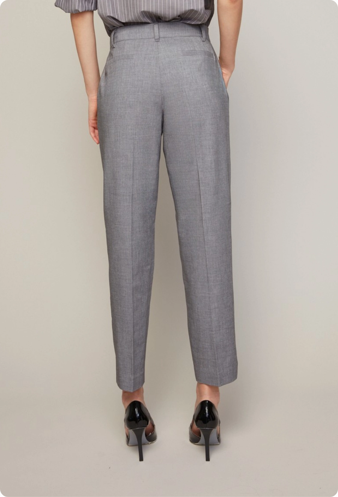 Flexible Leg Bruce Slim Leg Ankle Pant With Slit - Light Charcoal