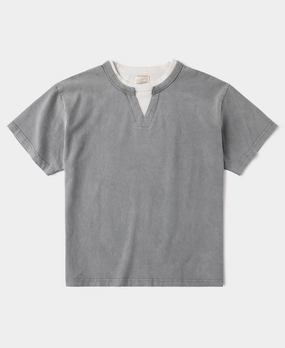 Festival wear Comfy Movement Brushed Texture Layered T-Shirt - Light Gray