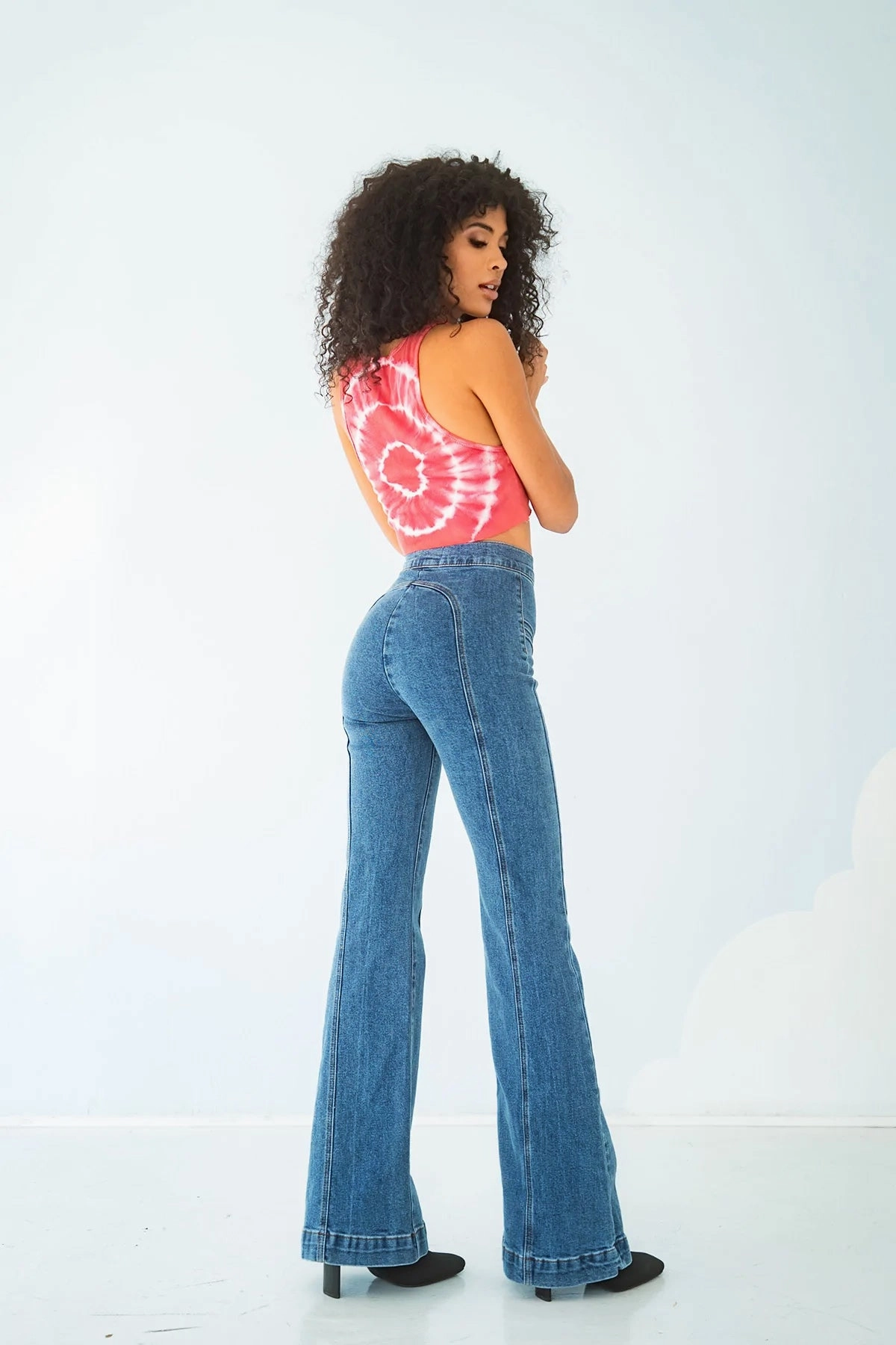 Rollergirl Flares / Blue Clue Wash Customizable length
