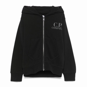 Sport Top Double Stitched Hem C.P. Company Logo Zip Hoodie