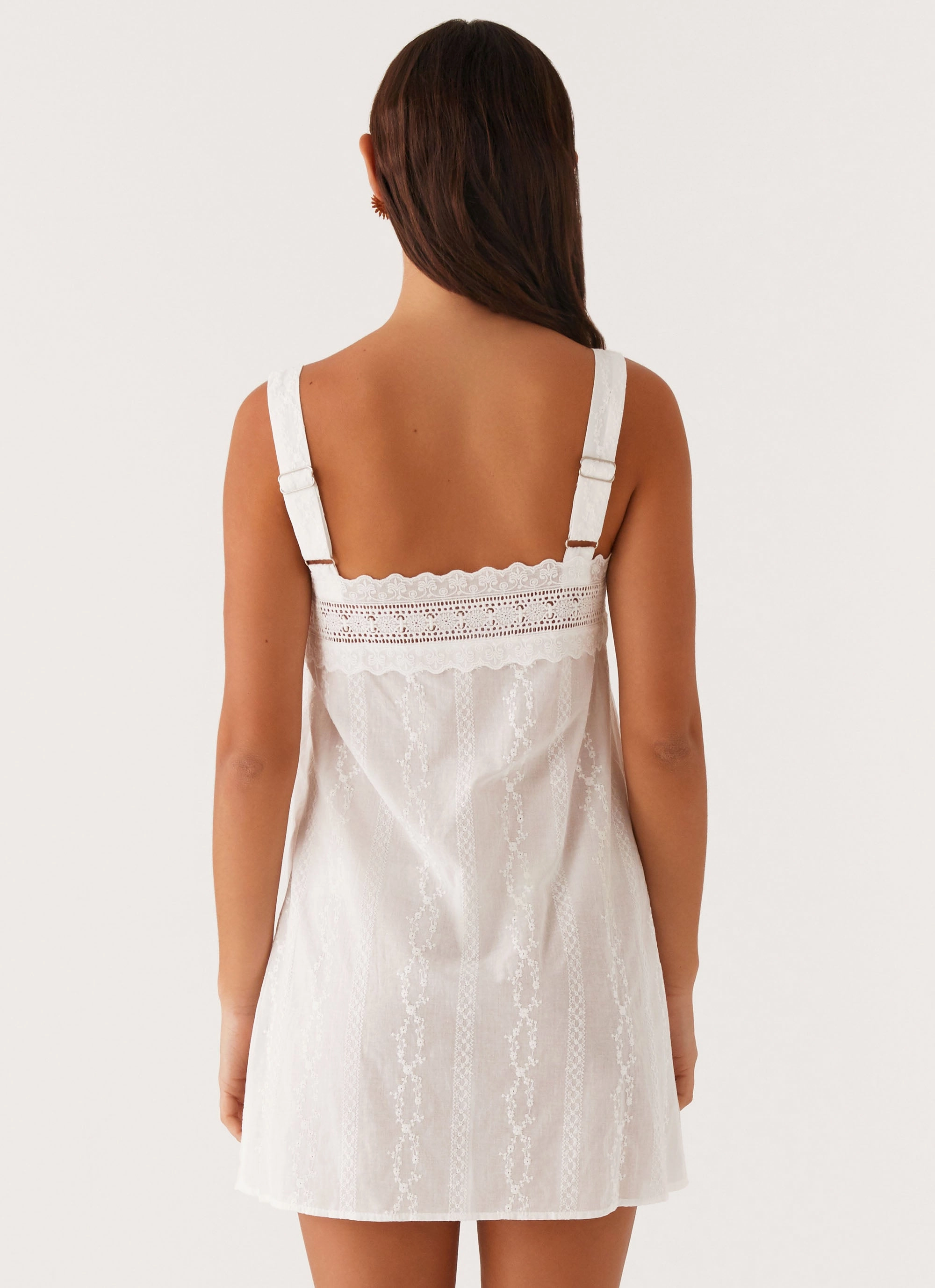 Functional-Design Calla Broderie Mini Dress - White