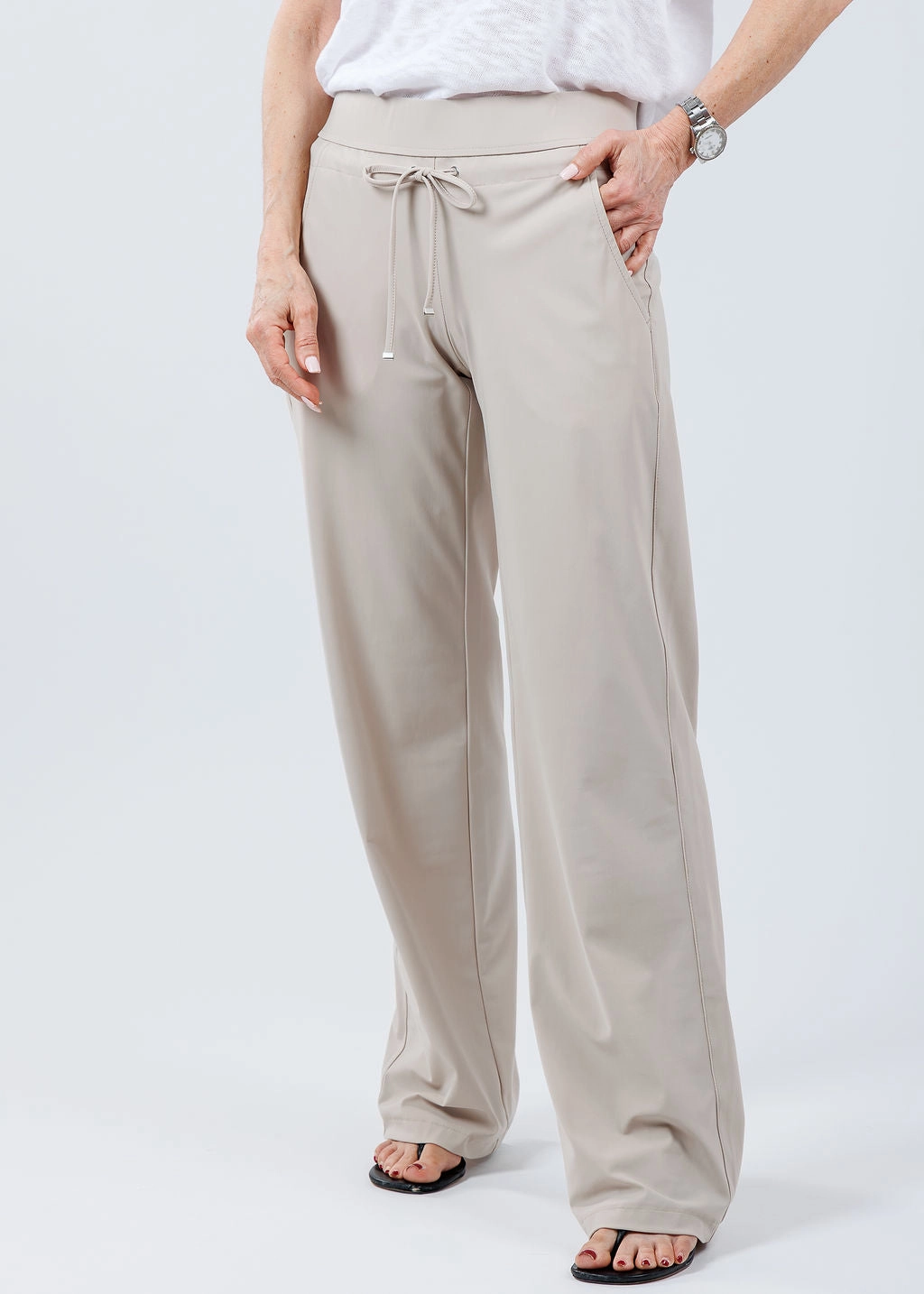 Candice Straight Pants - Kalk Soft Comfort Travel Ready Fit