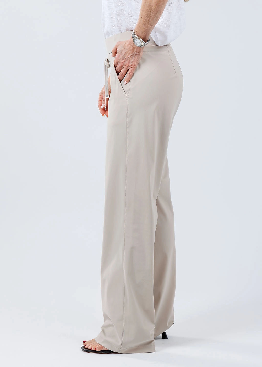 StaticResistantMaterial Candice Straight Pants - Kalk