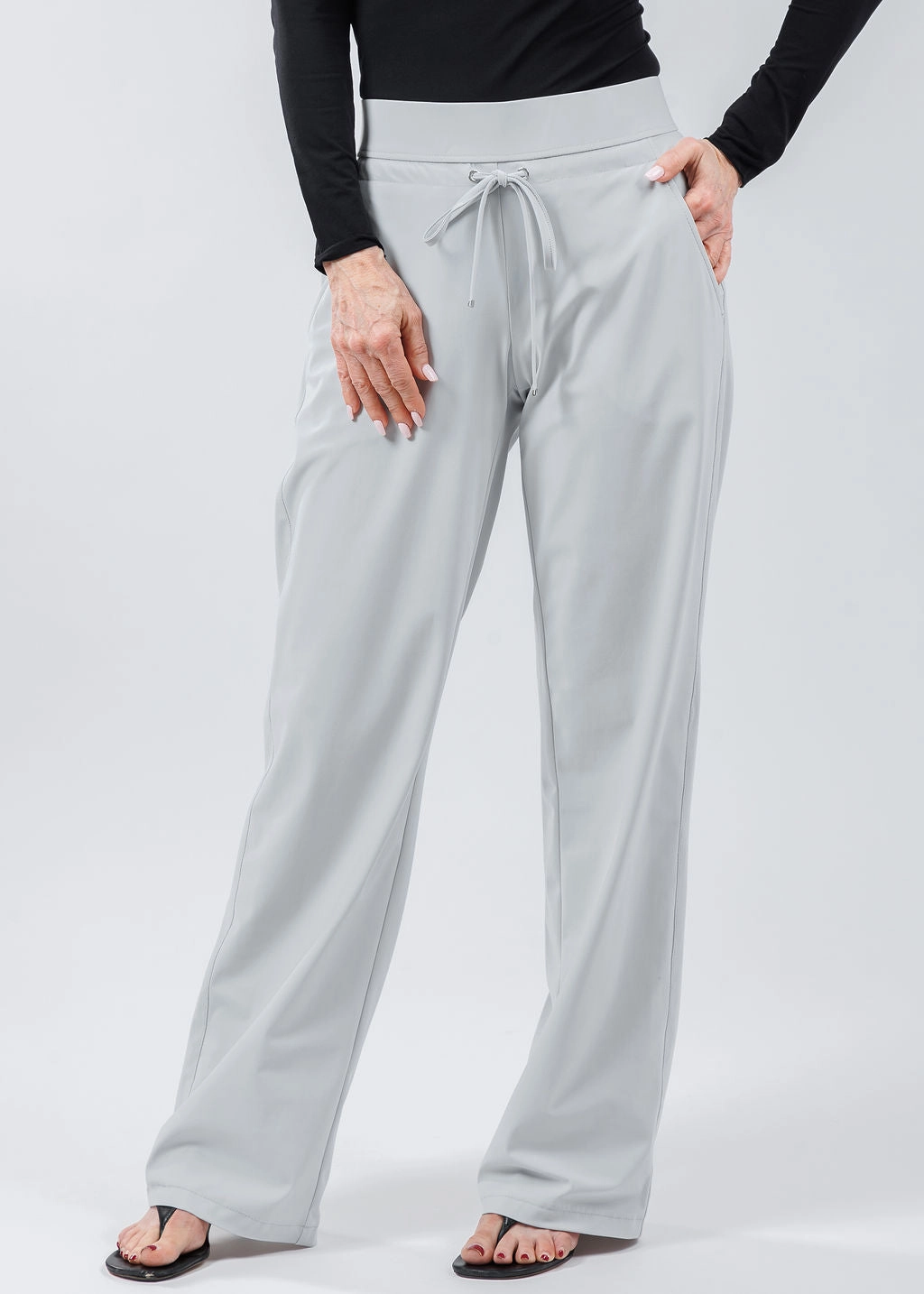 Candice Straight Pants - Light Grey Anti Pilling Surface