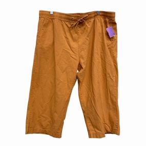 Stretchable Fit Capris In Orange, Size:3X