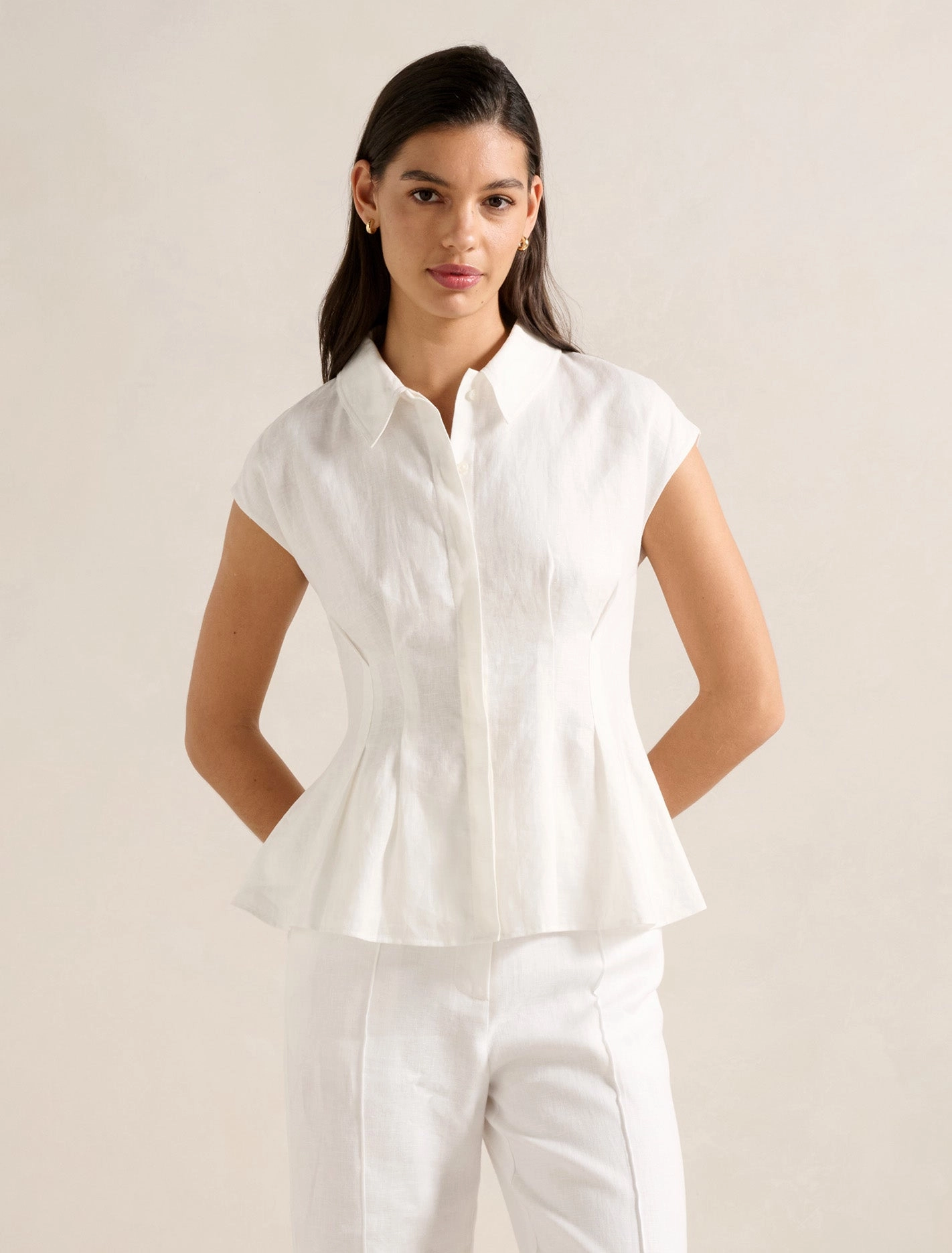 TearResistant Blends Carina Pleated Shirt