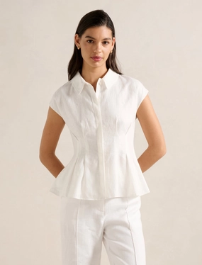 Carina Pleated Shirt Yarn Dyed Pattern Cloth EasyCareFabric