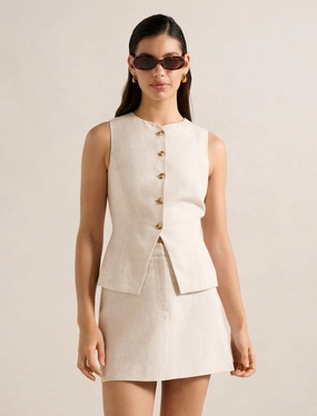 AntiPillingTechnology Carla Linen Waistcoat