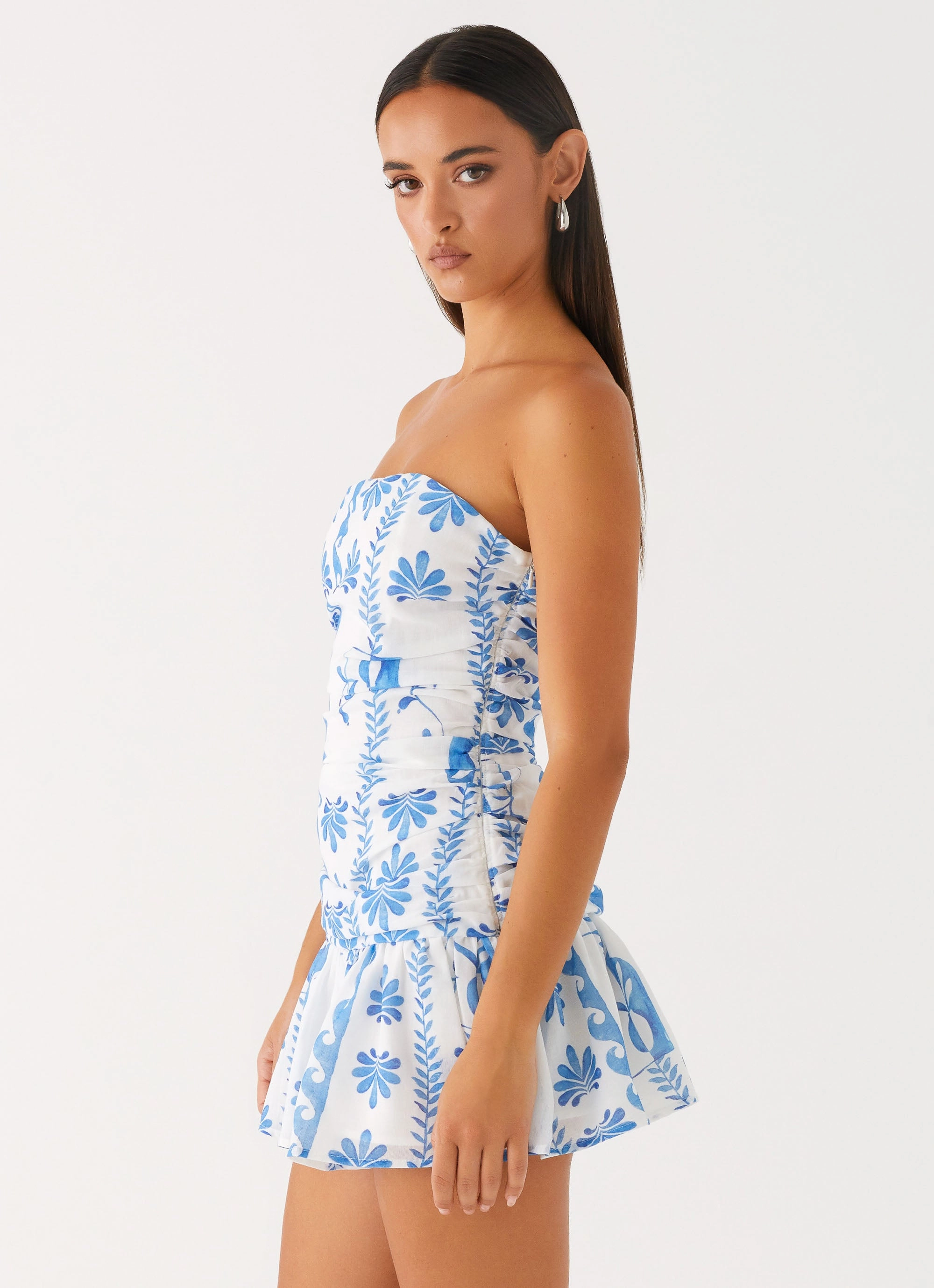 EasyCareMaterial Carmel Mini Dress - Floral Wave