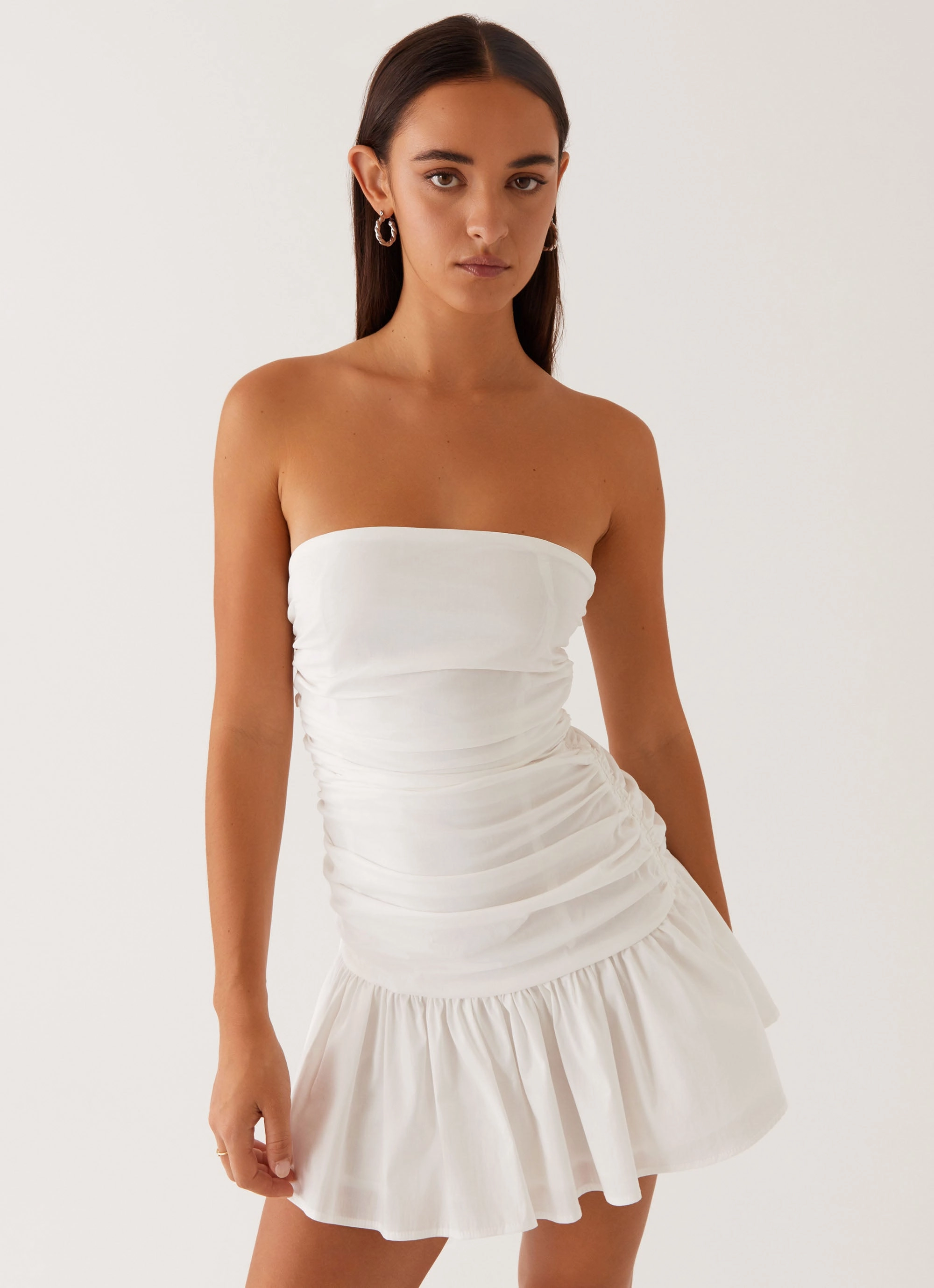 Carmel Mini Dress - White Perfect Waist