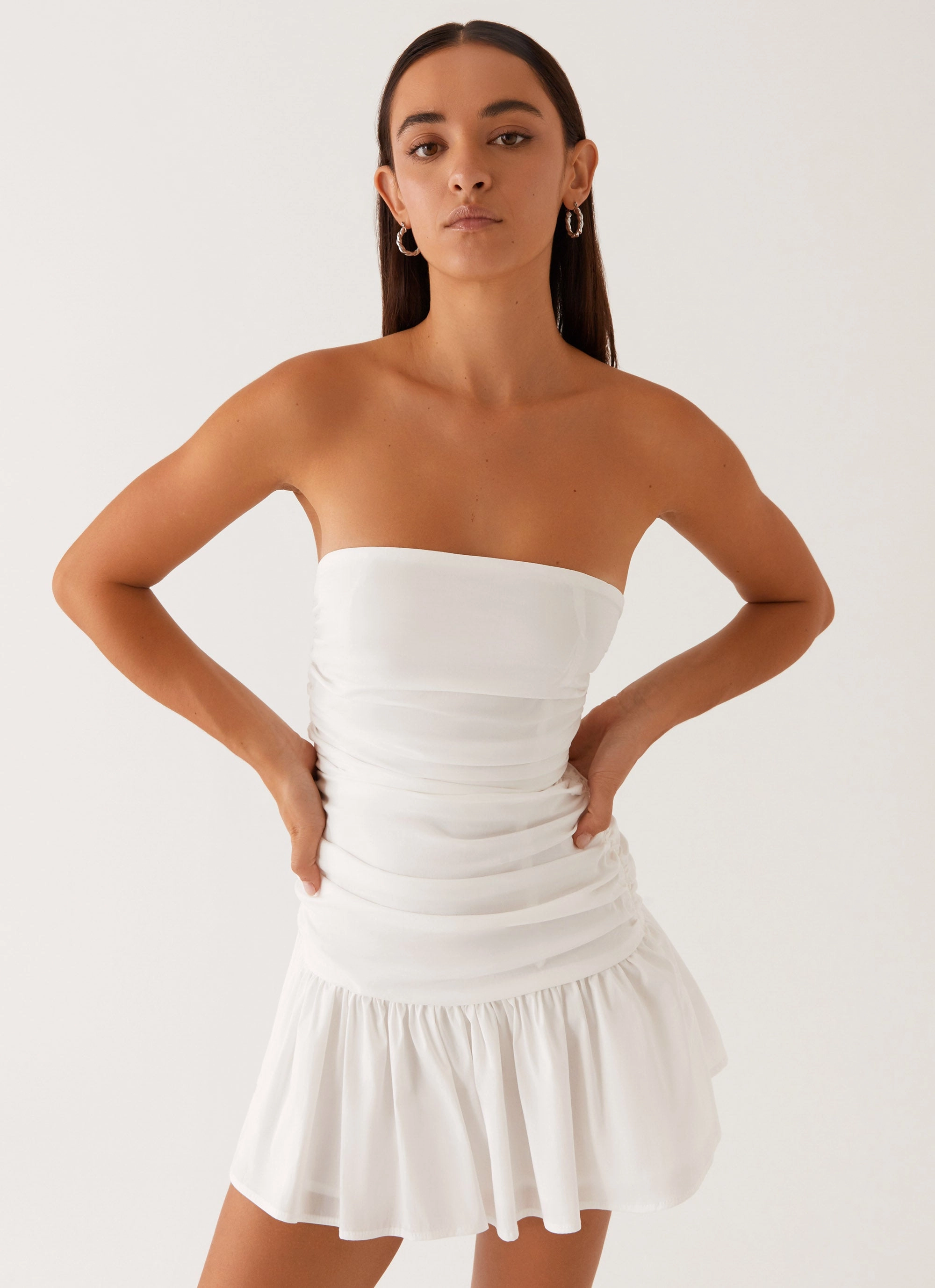 Carmel Mini Dress - White Basic Shape