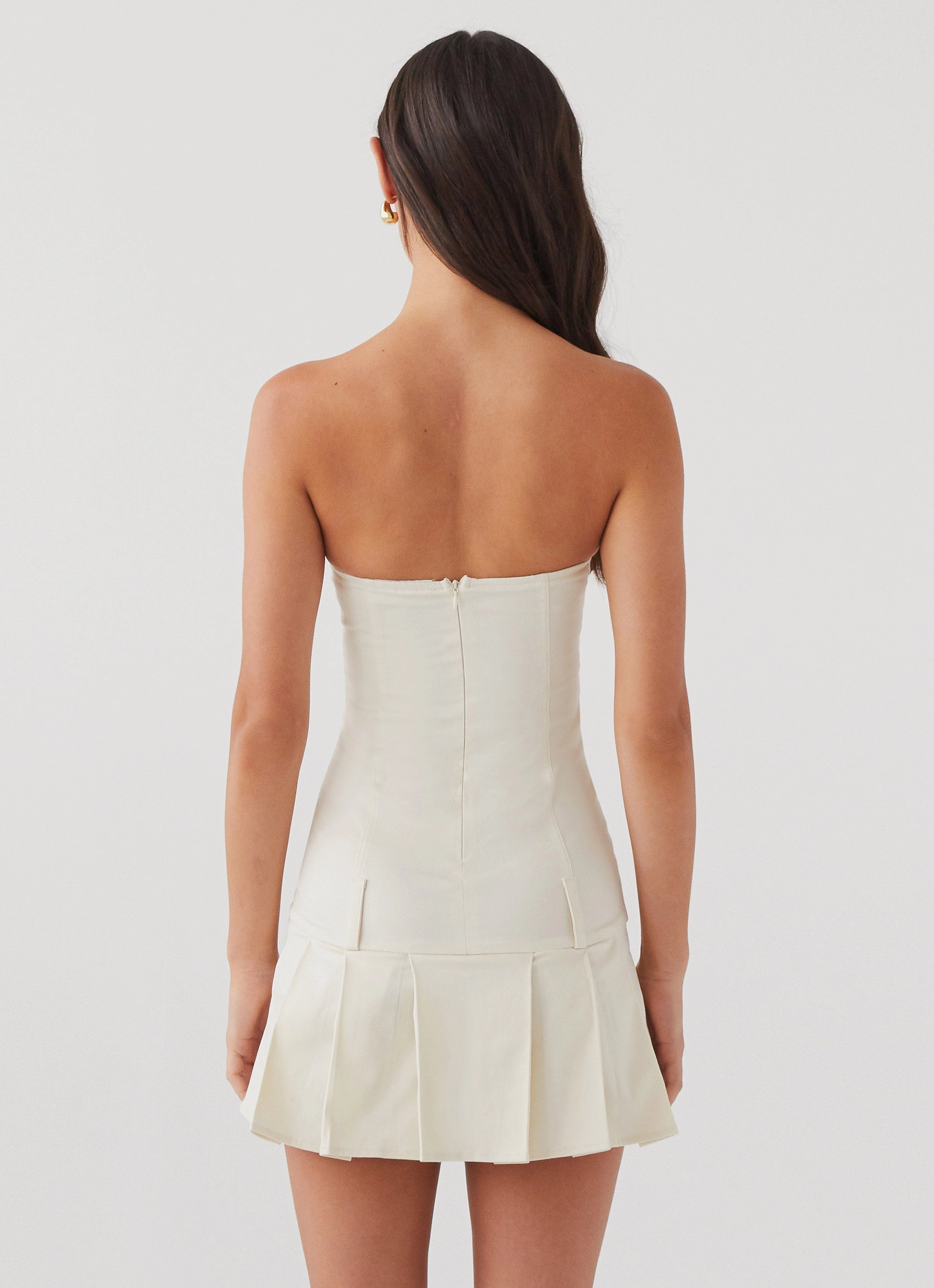 Lightweight Layer Case Closed Mini Dress - Cement