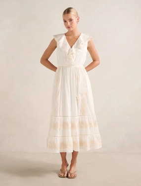 Cassandra Embroidered Midi Dress Cocktail-Party