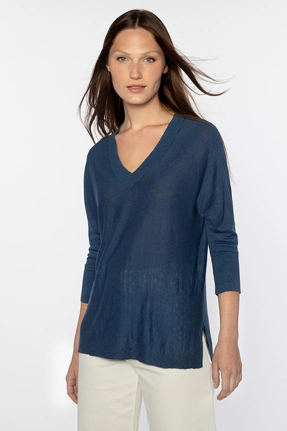 Three Quarter Sleeve Easy Vee Chilly Chic