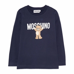 Moschino Kids Teddy Logo T-shirt Versatile Layering Piece Anti-pilling