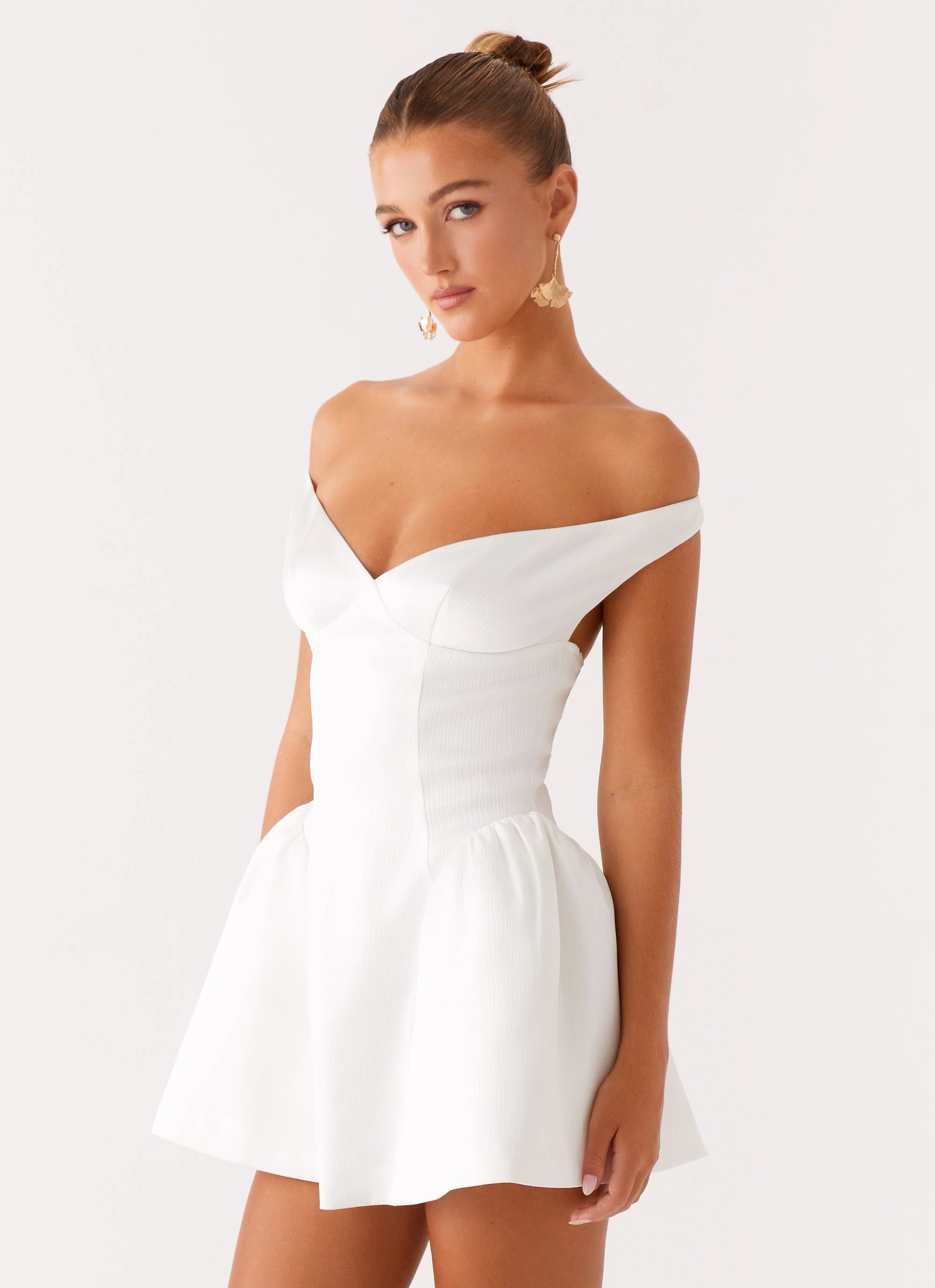 Cavella Mini Dress - White Sophisticated Appeal